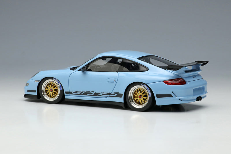 Laden Sie das Bild in Galerie -Viewer, EIDOLON EM711B 1/43 Porsche 911 997 GT3 RS 2007 BBS LM Wheel Gulf Blue/Black Livery Resin
