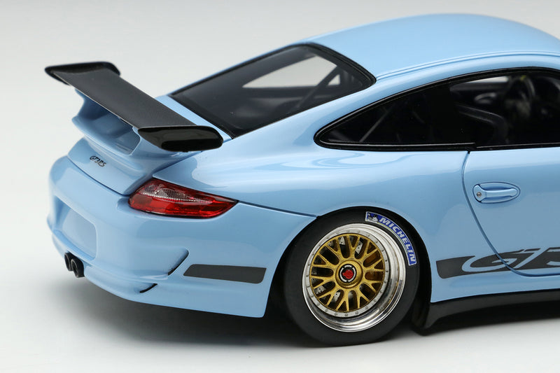 Cargue la imagen en el visor de la galería, EIDOLON EM711B 1/43 Porsche 911 997 GT3 RS 2007 BBS LM Rueda Golfo Azul/Negro Librea Resina
