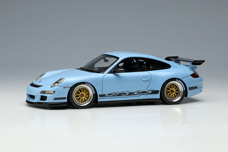 Carica immagine in Galleria Viewer, EIDOLON EM711B 1/43 Porsche 911 997 GT3 RS 2007 BBS LM Wheel Gulf Blue/Black Livery Resin
