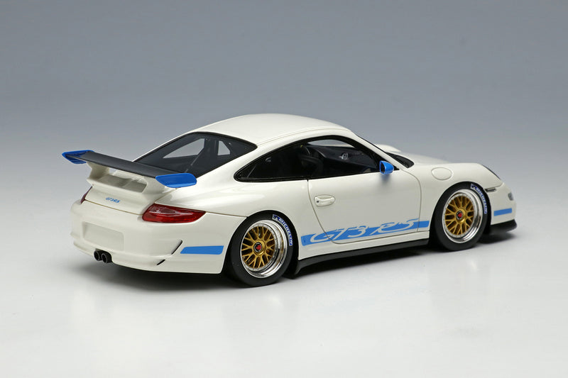 Laden Sie das Bild in Galerie -Viewer, EIDOLON EM711C 1/43 Porsche 911 997 GT3 RS 2007 BBS LM Wheel White/Blue Livery Diecast
