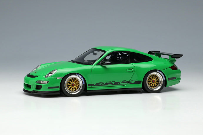 EIDOLON EM711D 1/43 Porsche 911 997 GT3 RS 2007 BBS LM Wheel Green/Black Livery Resin