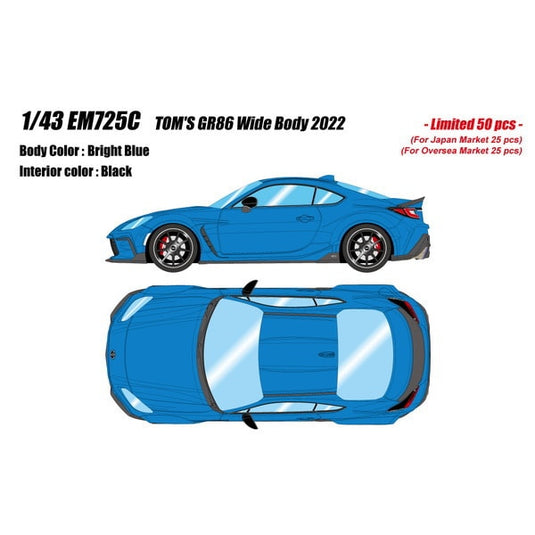 Précommande EIDOLON EM725C TOM'S GR86 Wide Body 2022 Bleu vif Limité 50pcs 1/43