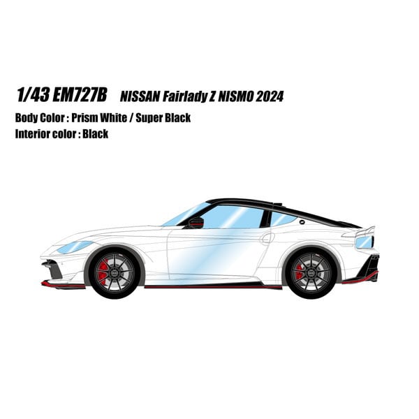 Précommande EIDOLON EM727B Nissan Fairlady Z NISMO 2024 Prism White / Super Black 1/43