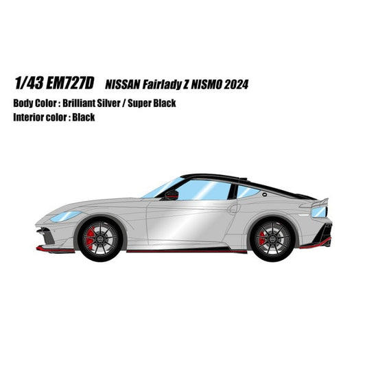 Précommande EIDOLON EM727D Nissan Fairlady Z NISMO 2024 Argent Brillant / Super Noir 1/43