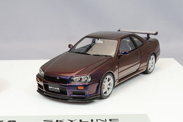 Laden Sie das Bild in Galerie -Viewer, EIDOLON 1/43 Nissan GT-R Premium Edition T-spec 2022 Midnight Purple &amp; Skyline GT-R (BNR34) Vspec Special Limited Car 2000 Midnight Purple 3 2 Car Set
