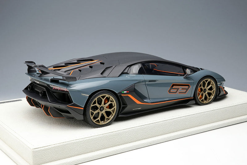 Laden Sie das Bild in Galerie -Viewer, EIDOLON EML027J 1/18 Lamborghini Aventador SVJ 63 2018 Grigio Telesto Limited 63pcs
