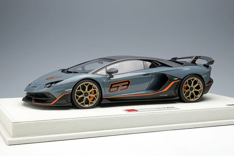 Chargez l&#39;image dans la visionneuse de la galerie, EIDOLON EML027J 1/18 Lamborghini Aventador SVJ 63 2018 Grigio Telesto Limited 63pcs
