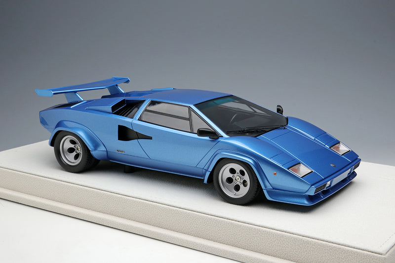 Cargue la imagen en el visor de la galería, EIDOLON EML086C 1/18 Lamborghini Countach LP5000S Alerón trasero metálico azul claro negro Interior resina
