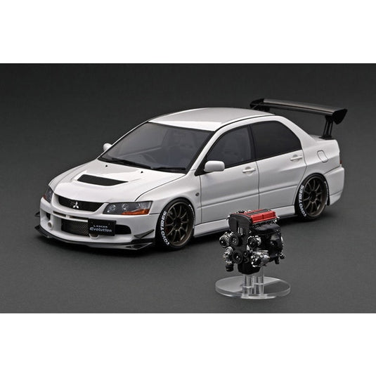 Modèle d'allumage IG2433 1/18 Mitsubishi Lancer Evolution IX CT9A blanc avec moteur [moulée en résine]