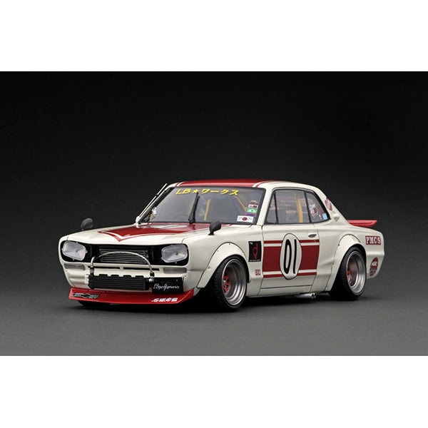 Cargue la imagen en el visor de la galería, Modelo de encendido IG2661 1/18 LB-Works Hakosuka 2 puertas Blanco/Rojo [Resin Cast]
