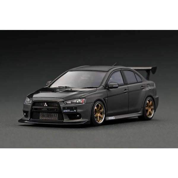 Modèle d'allumage IG2738 1/43 Mitsubishi Lancer Evolution X CZ4A Gunmetal mat [moulée en résine]