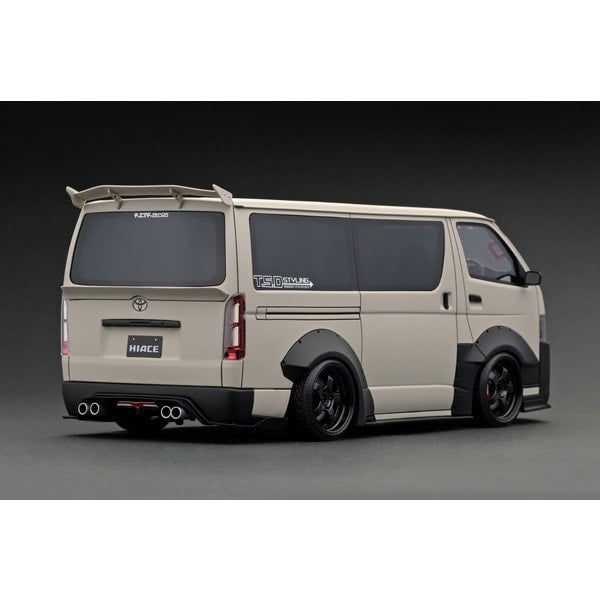 Cargue la imagen en el visor de la galería, Modelo de encendido IG2811 1/18 T･S･D WORKS HIACE Matte Sand Beige con portaequipajes [Resin Cast]
