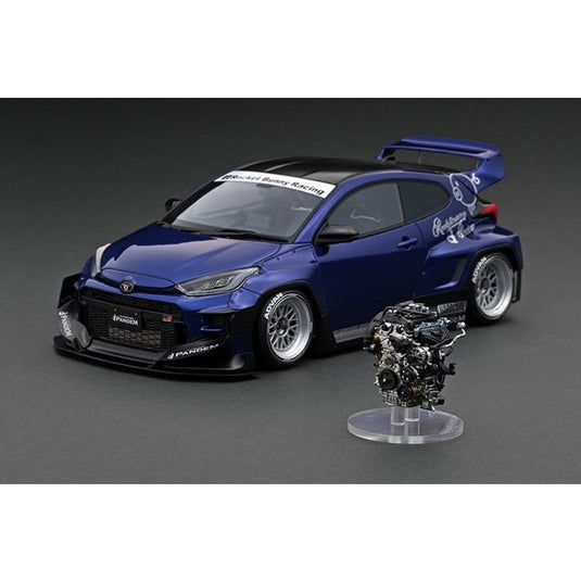 Ignition model IG2903 1/18 PANDEM GR YARIS 4BA Blue Metallic with Engine [Resin Cast]