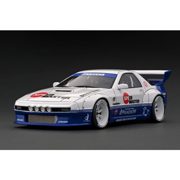 Cargue la imagen en el visor de la galería, Reserva modelo de encendido IG2917 1/18 PANDEM RX-7 FC3S Blanco/Azul [Resin Cast]
