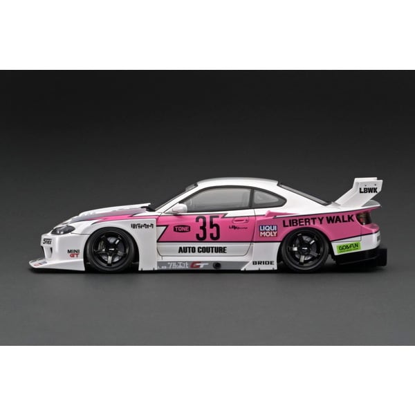 Cargue la imagen en el visor de la galería, Modelo de encendido IG2921 1/18 LB Super Silhouette S15 Silvia Blanco/Rosa [Resin Cast]
