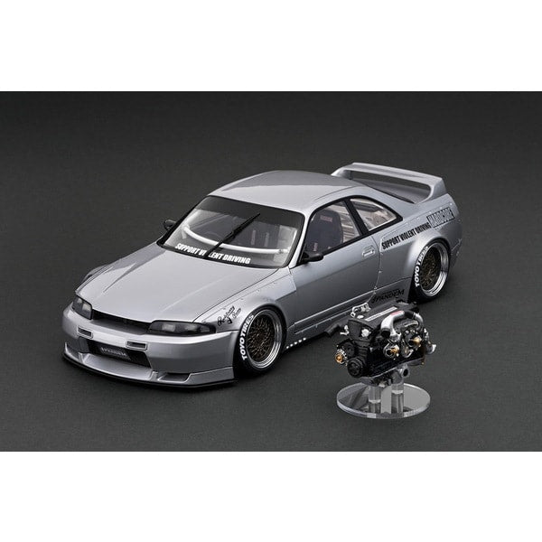 Modèle d'allumage IG3031 1/18 PANDEM GT-R BCNR33 argent avec moteur [moulée en résine]