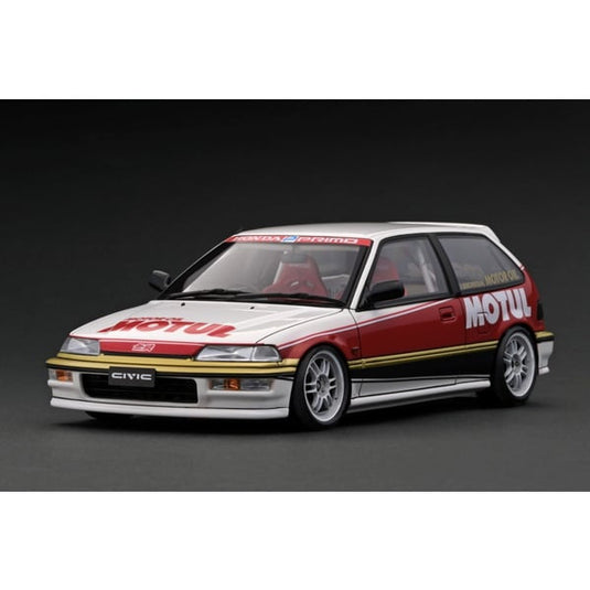 Pre-order Ignition model IG3123 1/18 Honda Civic EF9 SiR White/Red [Resin Cast]