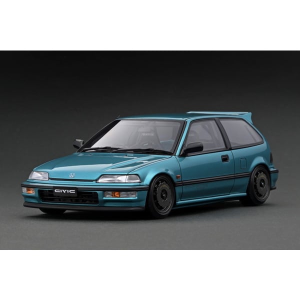 Cargue la imagen en el visor de la galería, Reserva el modelo de encendido IG3124 1/18 Honda Civic EF9 SiR Verde Metálico [Resin Cast]
