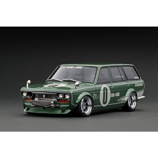 Ignition model IG3148 1/18 Datsun Bluebird 510 Wagon Green Metallic with Mr. Jun Imai [Resin Cast]