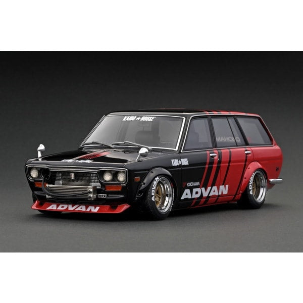 Modèle d'allumage IG3149 1/18 Datsun Bluebird 510 Wagon noir/rouge [moulée en résine]