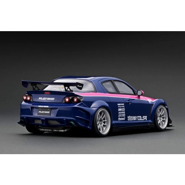 Chargez l&#39;image dans la visionneuse de la galerie, Précommande Allumage modèle IG3181 1/18 Mazda RX-8 SE3P RE Amemiya Bleu/Rose [Résine Coulée]
