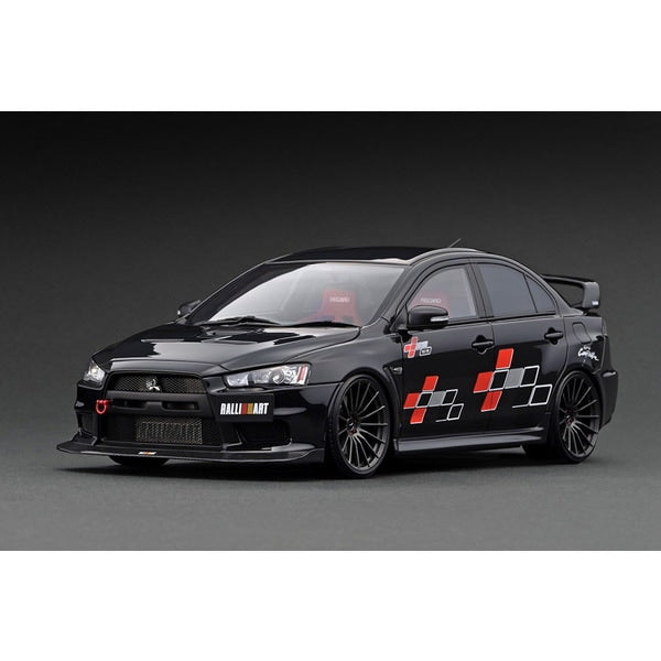 Cargue la imagen en el visor de la galería, Modelo de encendido IG3212 1/18 Mitsubishi Lancer Evolution X CZ4A Negro Metálico con Motor [Resina Fundida]
