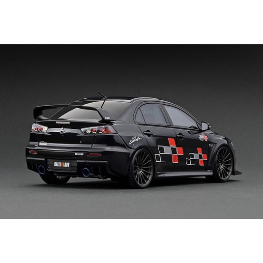 Modèle d'allumage IG3212 1/18 Mitsubishi Lancer Evolution X CZ4A noir métallisé avec moteur [moulée en résine]