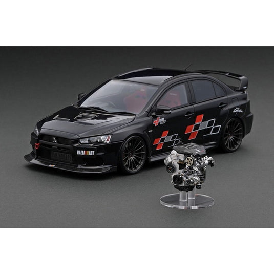 Modelo de encendido IG3212 1/18 Mitsubishi Lancer Evolution X CZ4A Negro Metálico con Motor [Resina Fundida]