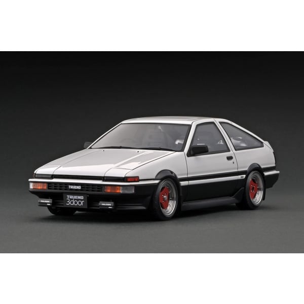 Pre-order Ignition model IG3283 1/18 Toyota Sprinter Trueno 3Dr GT Apex AE86 White/Black AD-Wheel [Resin Cast]