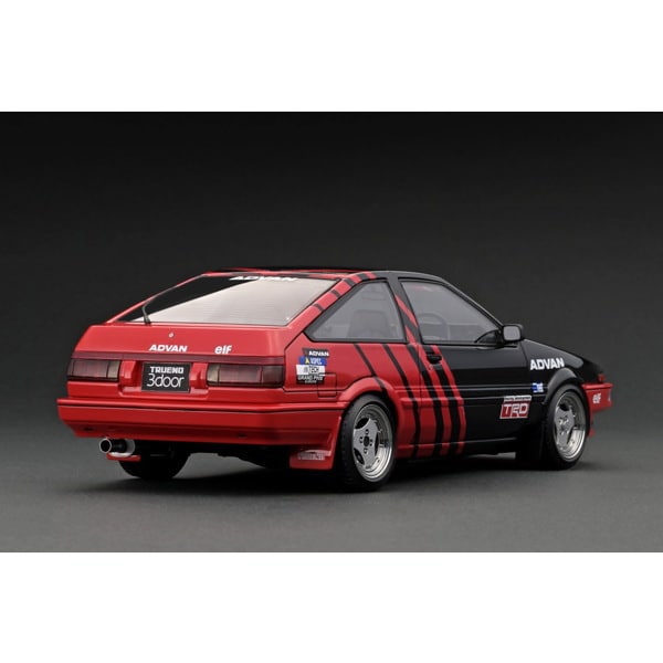 Cargue la imagen en el visor de la galería, Reserva el modelo de encendido IG3284 1/18 Toyota Sprinter Trueno 3Dr GT Apex AE86 Negro/Rojo [Resin Cast]
