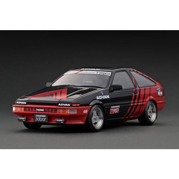 Pre-order Ignition model IG3284 1/18 Toyota Sprinter Trueno 3Dr GT Apex AE86 Black/Red [Resin Cast]