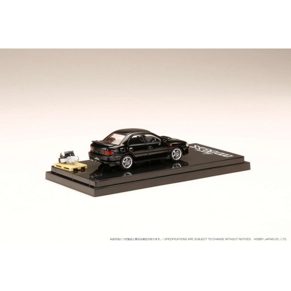 Laden Sie das Bild in Galerie -Viewer, Hobby JAPAN HA642013ABK 1/64 Subaru Impreza WRX GC8 1992 with Engine Display Model Black Mica Diecast
