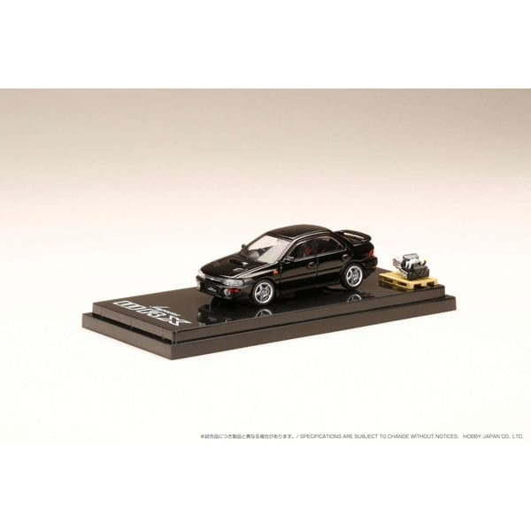 Hobby JAPAN HA642013ABK 1/64 Subaru Impreza WRX GC8 1992 avec modèle d'affichage du moteur, Mica noir moulé sous pression