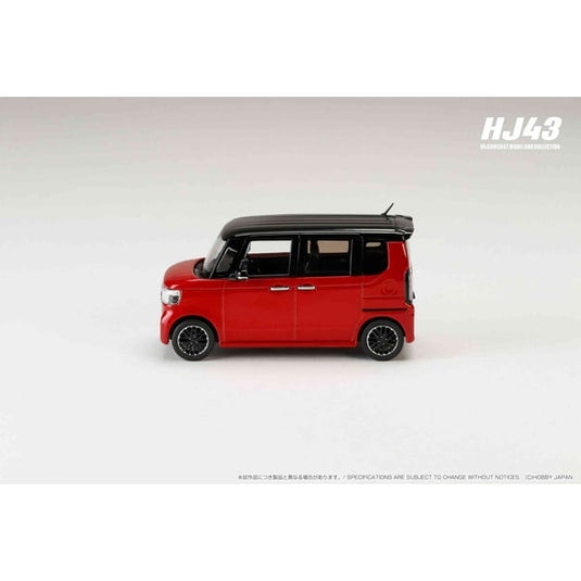 Pre-order Hobby JAPAN HJ431006RM 1/43 Honda N-BOX CUSTOM Premium Crystal Red Metallic & Black Diecast