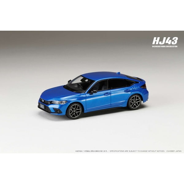 Laden Sie das Bild in Galerie -Viewer, Hobby JAPAN HJ433003BL 1/43 Honda Civic FL4 e:HEV Premium Crystal Blue Metallic Diecast
