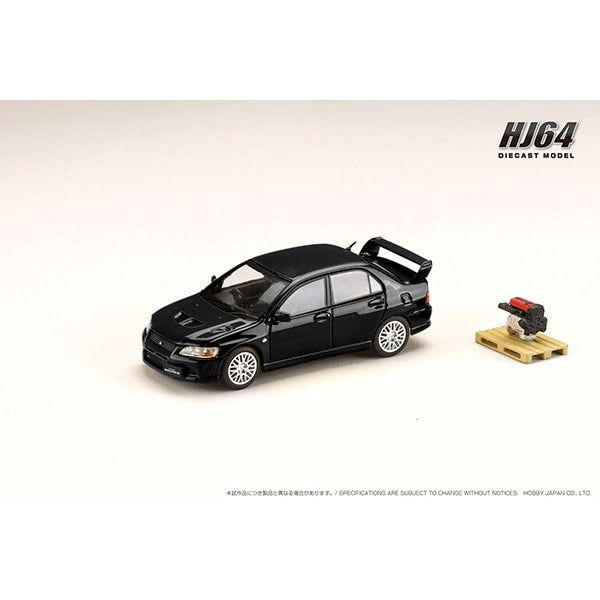 Hobby JAPAN HJ641054BK 1/64 Mitsubishi Lancer GSR EVOLUTION 7 con pantalla de motor modelo amatista Perla Negra Diecast