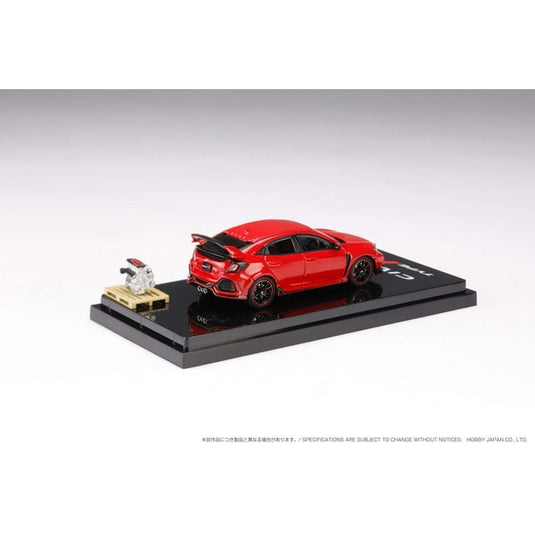 Hobby JAPAN HJ641055AR 1/64 Honda Civic Type R FK8 2017 with Engine Display Model Flame Red Diecast