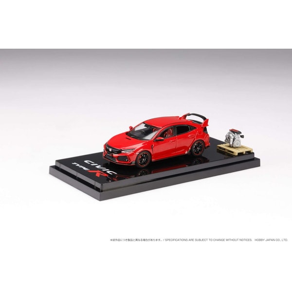 Hobby JAPAN HJ641055AR 1/64 Honda Civic Type R FK8 2017 with Engine Display Model Flame Red Diecast
