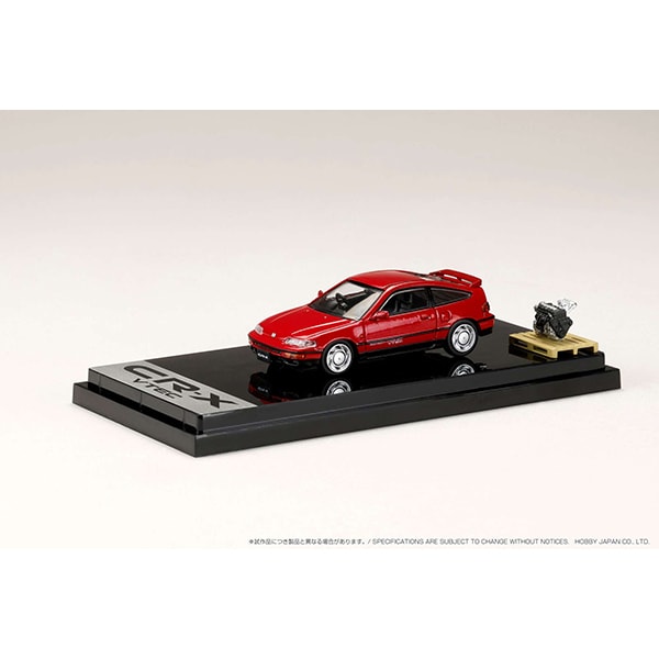 Load image into Gallery viewer, Hobby JAPAN HJ642005R 1/64 Honda CR-X SiR EF8 1989 with Engine Display Model Red Pearl Diecast
