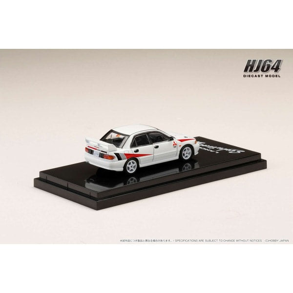 Load image into Gallery viewer, Pre-order Hobby JAPAN HJ642010CW 1/64 Mitsubishi Lancer RS EVOLUTION III with Rally Stripe Scotia White Diecast
