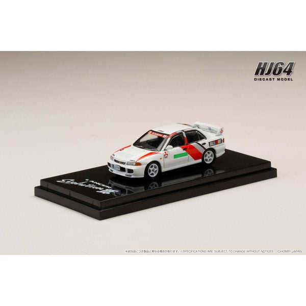 Chargez l&#39;image dans la visionneuse de la galerie, Précommande Hobby JAPON HJ642010DW 1/64 Mitsubishi Lancer RS ​​EVOLUTION III GR. Une promotion Scotia White Diecast
