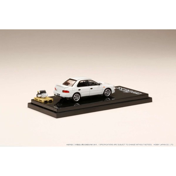 Carica immagine in Galleria Viewer, Hobby JAPAN HJ642013AW 1/64 Subaru Impreza WRX GC8 1992 with Engine Display Model Feather White Diecast
