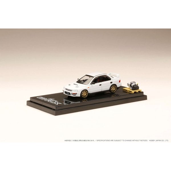 Load image into Gallery viewer, Hobby JAPAN HJ642013BW 1/64 Subaru Impreza WRX GC8 1992 Custom Version with Engine Display Model Feather White Diecast
