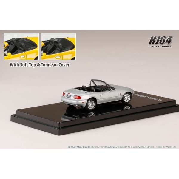 Load image into Gallery viewer, Hobby JAPAN HJ642025AS 1/64 Eunos Roadster NA6CE/Tonneau Cover Included Silver Stone Metallic Diecast
