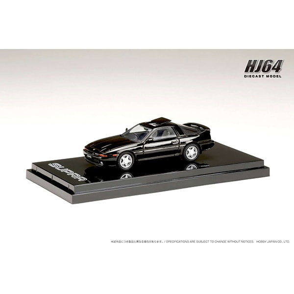 Hobby JAPAN HJ642026LBK 1/64 Toyota Supra A70 2.5GT TWIN TURBO LIMITED with Outer Sliding Sunroof Parts Black Diecast