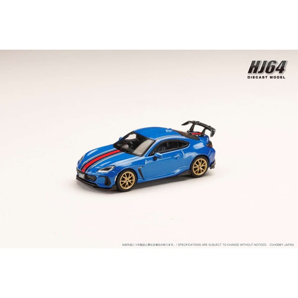 Chargez l&#39;image dans la visionneuse de la galerie, Hobby japon HJ642047DSBL 1/64 Subaru BRZ STI PERFORMANCE WR bleu perle avec bande moulé sous pression
