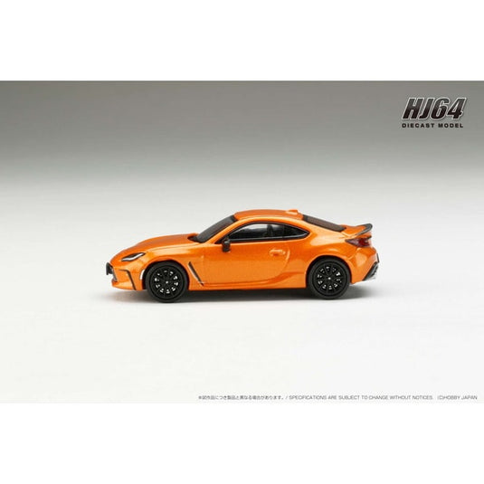 Hobby JAPAN HJ643048P 1/64 Toyota GR86 RZ 10th Anniversary Limited Genuine Option Rear Spoiler Flame Orange Diecast