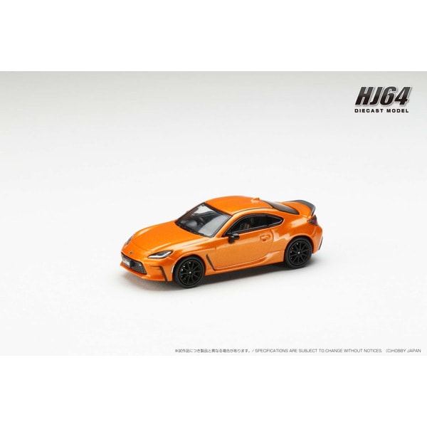 Laden Sie das Bild in Galerie -Viewer, Hobby JAPAN HJ643048P 1/64 Toyota GR86 RZ 10th Anniversary Limited Genuine Option Rear Spoiler Flame Orange Diecast
