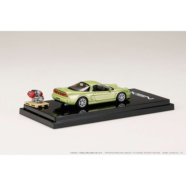 Laden Sie das Bild in Galerie -Viewer, Hobby JAPAN HJ644006BGR 1/64 Honda NSX Coupe with Engine Display Model Lime Green Metallic Diecast
