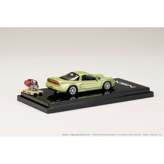 Hobby JAPAN HJ644006BGR 1/64 Honda NSX Coupe with Engine Display Model Lime Green Metallic Diecast